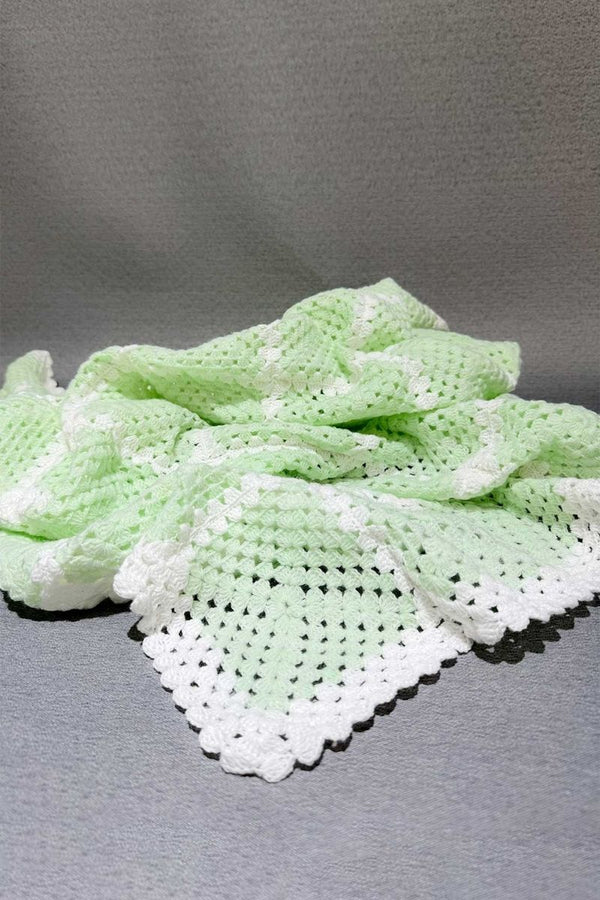 Extra image for Crochet Light Green Baby Blanket.