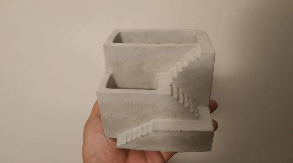 The Double Story Stairs Planter - Grey IMG # 1