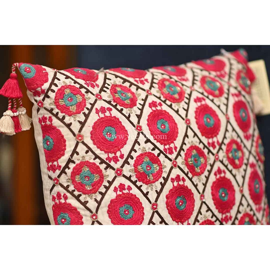 Hand Embroidered Cushion Cover