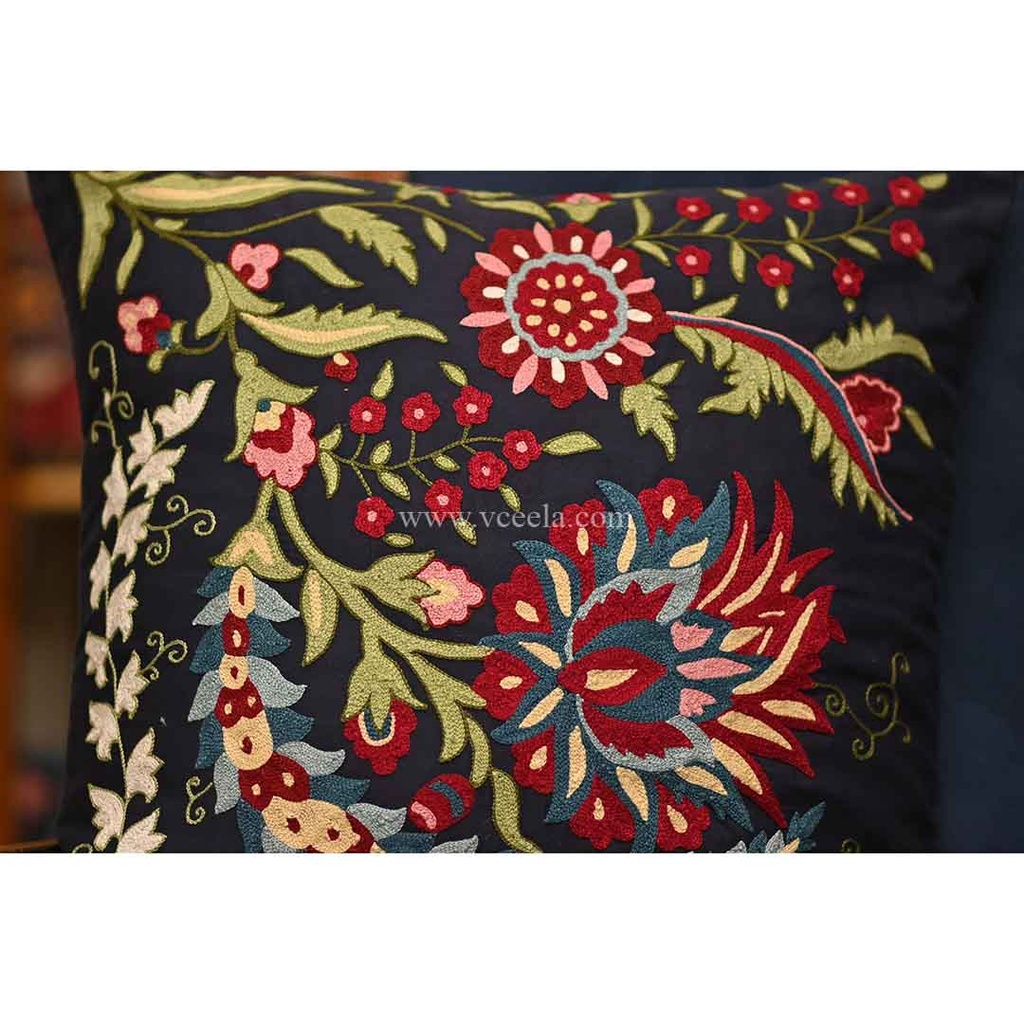 Hand Embroidered Cushion Cover 