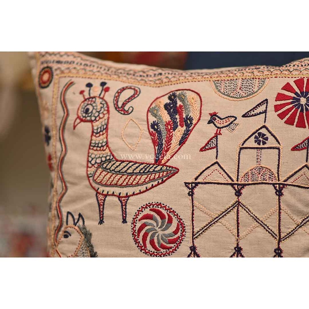 Hand Embroidered Cushion Cover 