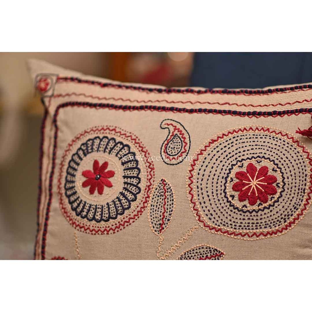 Hand Embroidered Cushion Cover 