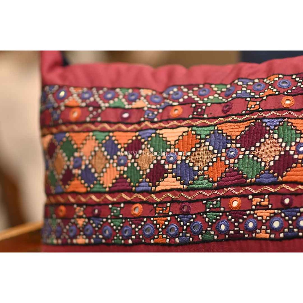 Hand Embroidered Cushion Cover