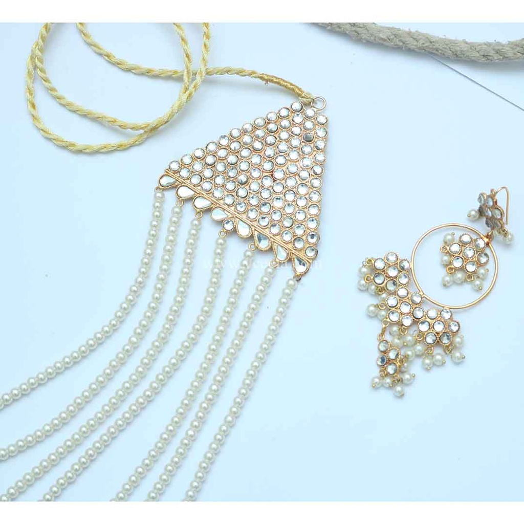 Sat-lari Mala Necklace - Kundan Jewellery