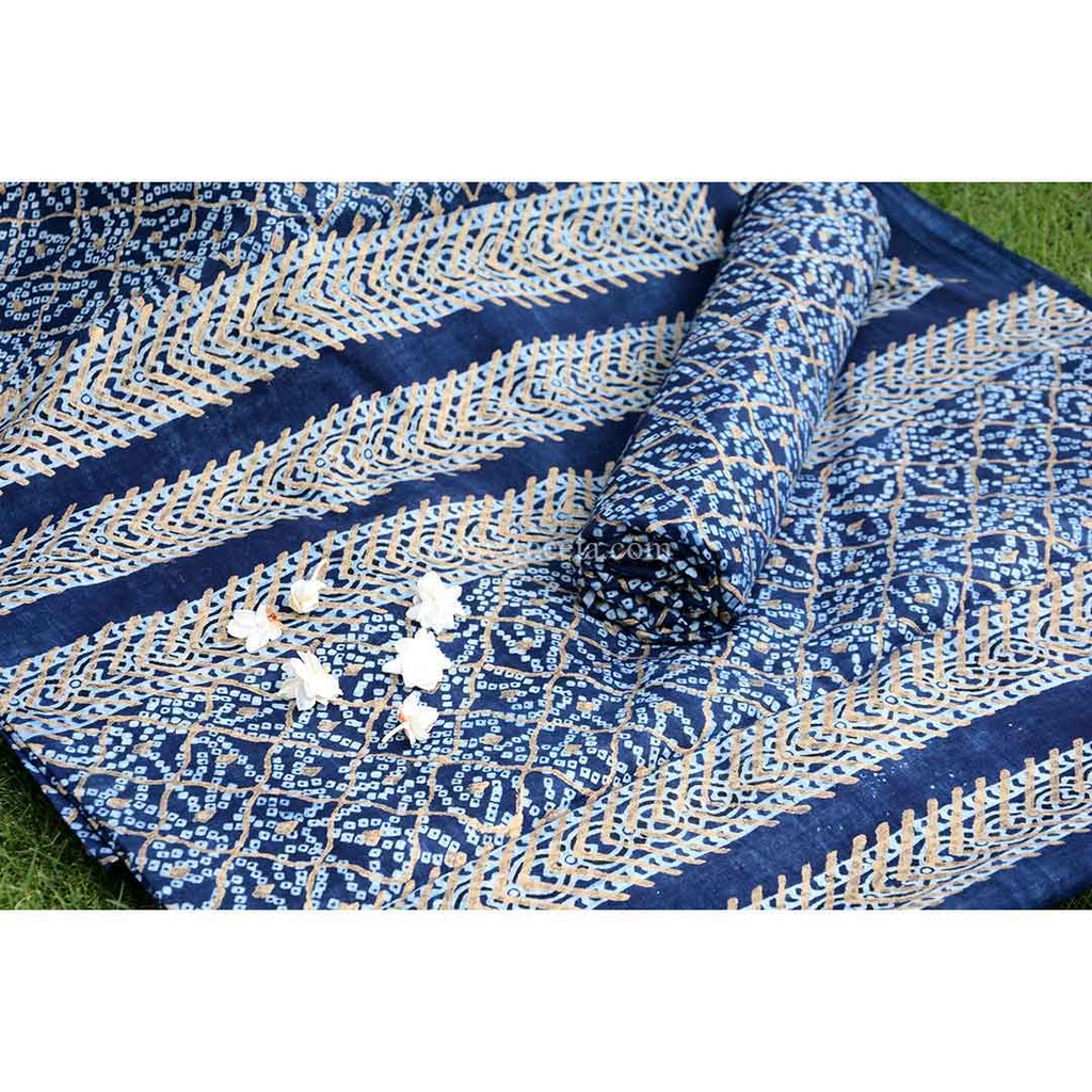 Gold work Ajrak - 2 piece suit