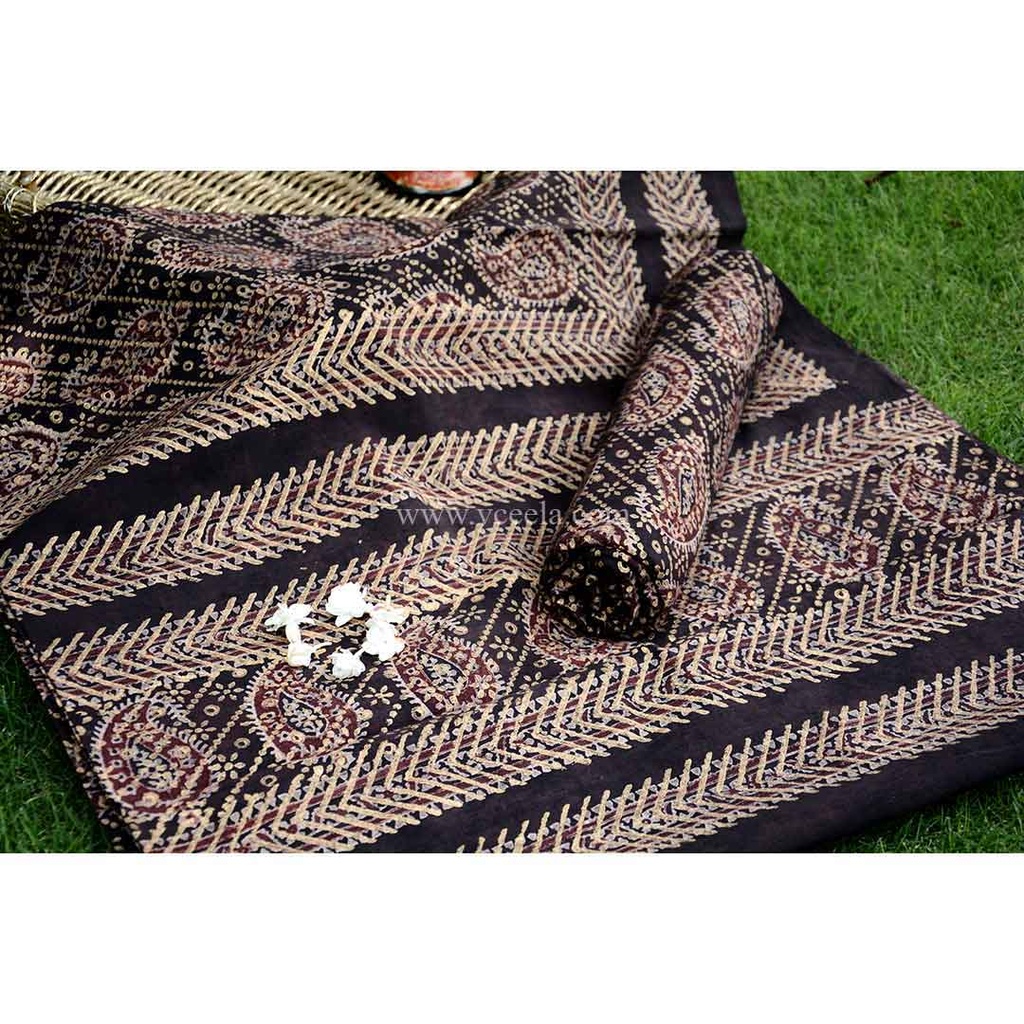 Gold work Ajrak - 2 piece suit 