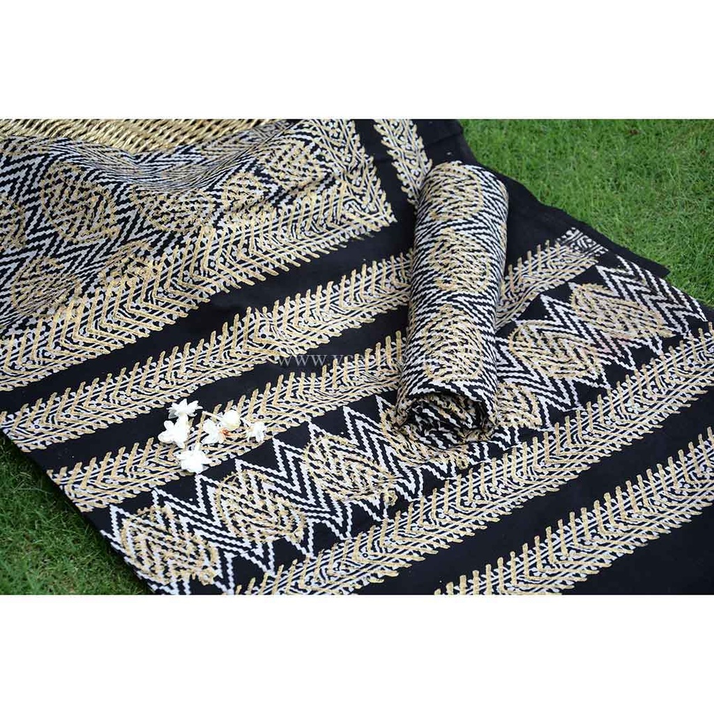 Gold work Ajrak - 2 piece suit  