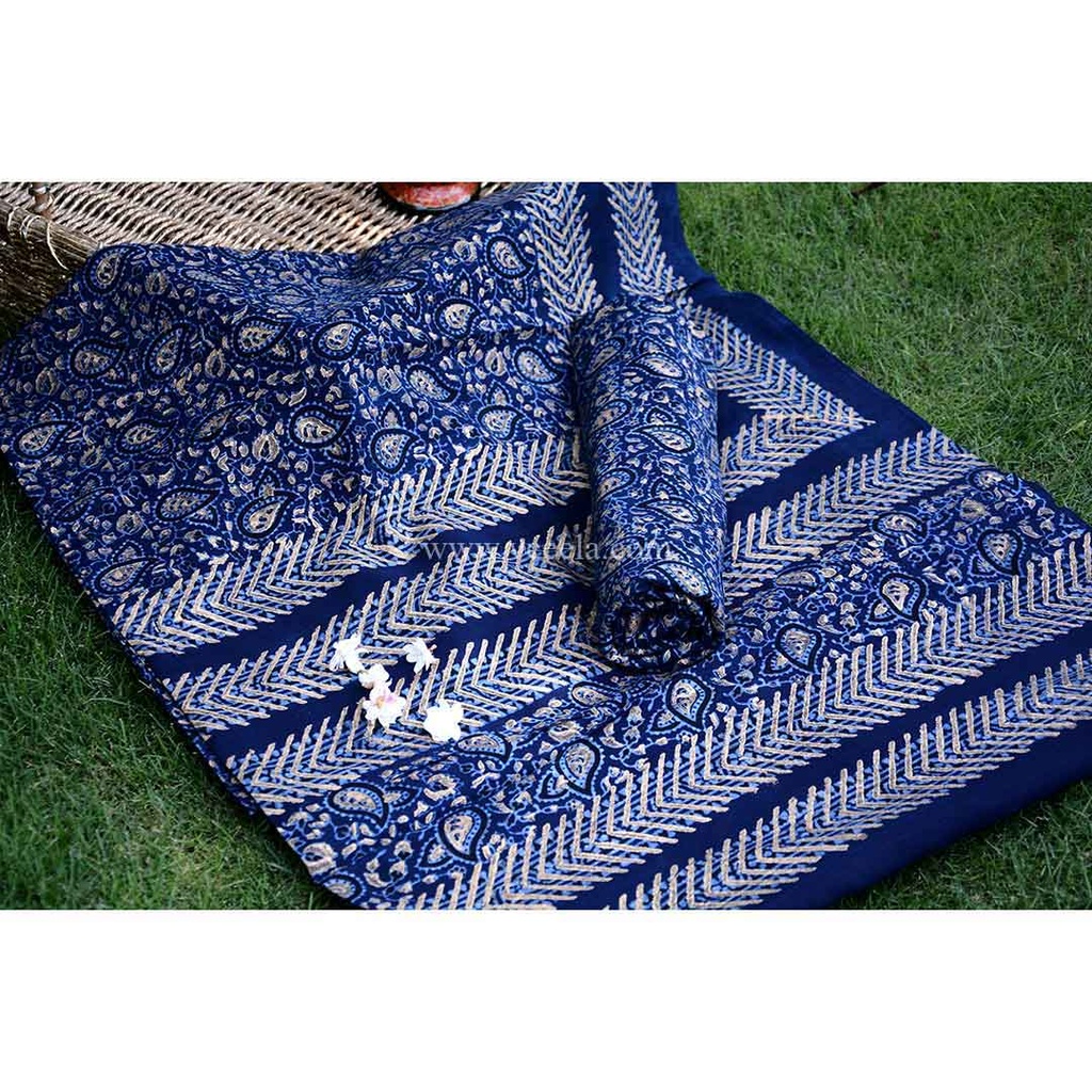 Gold work Ajrak - 2 piece suit   