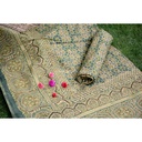 Gold work Ajrak - 2 piece suit    