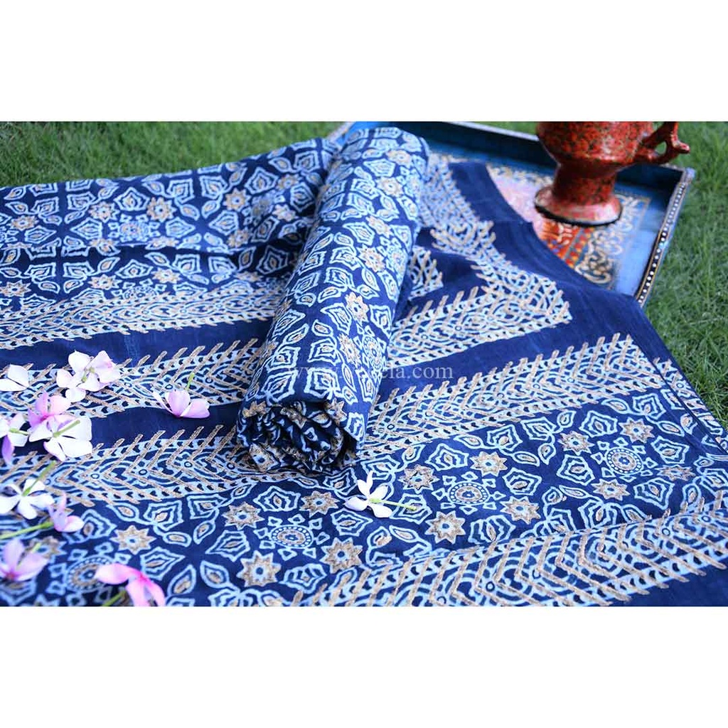 Gold work Ajrak - 2 Piece Suit 