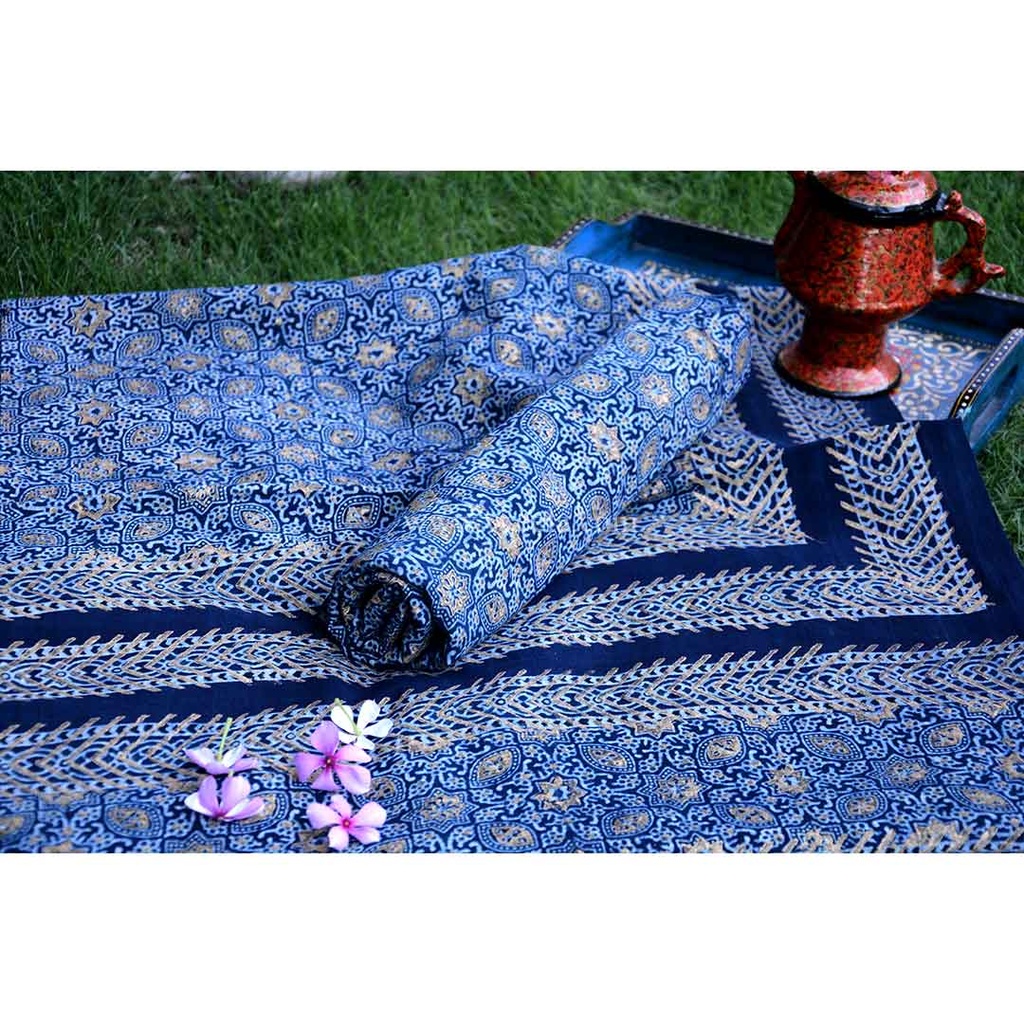 Gold work Ajrak - 2 Piece Suit  