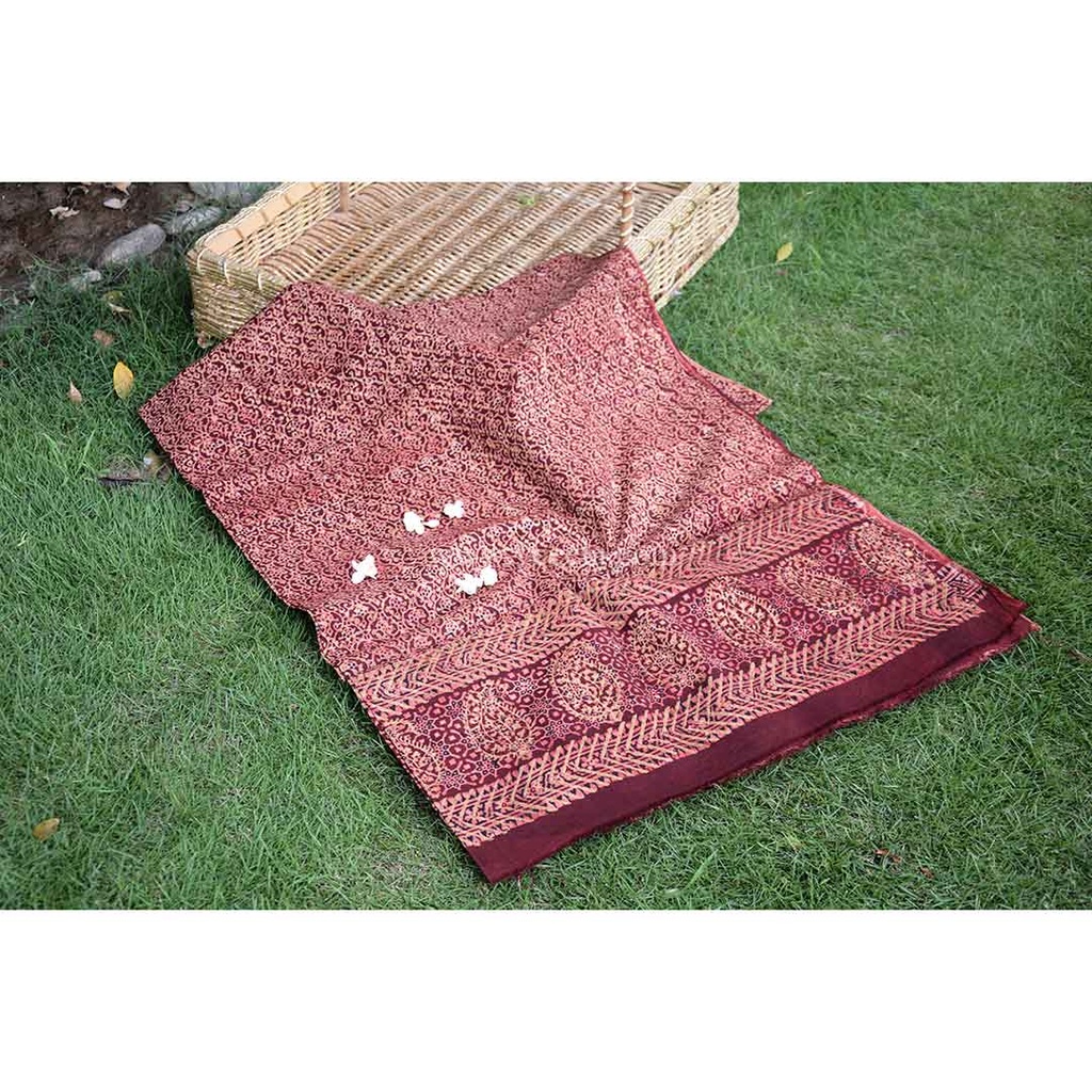 Gold work Ajrak - 2 Piece Suit    