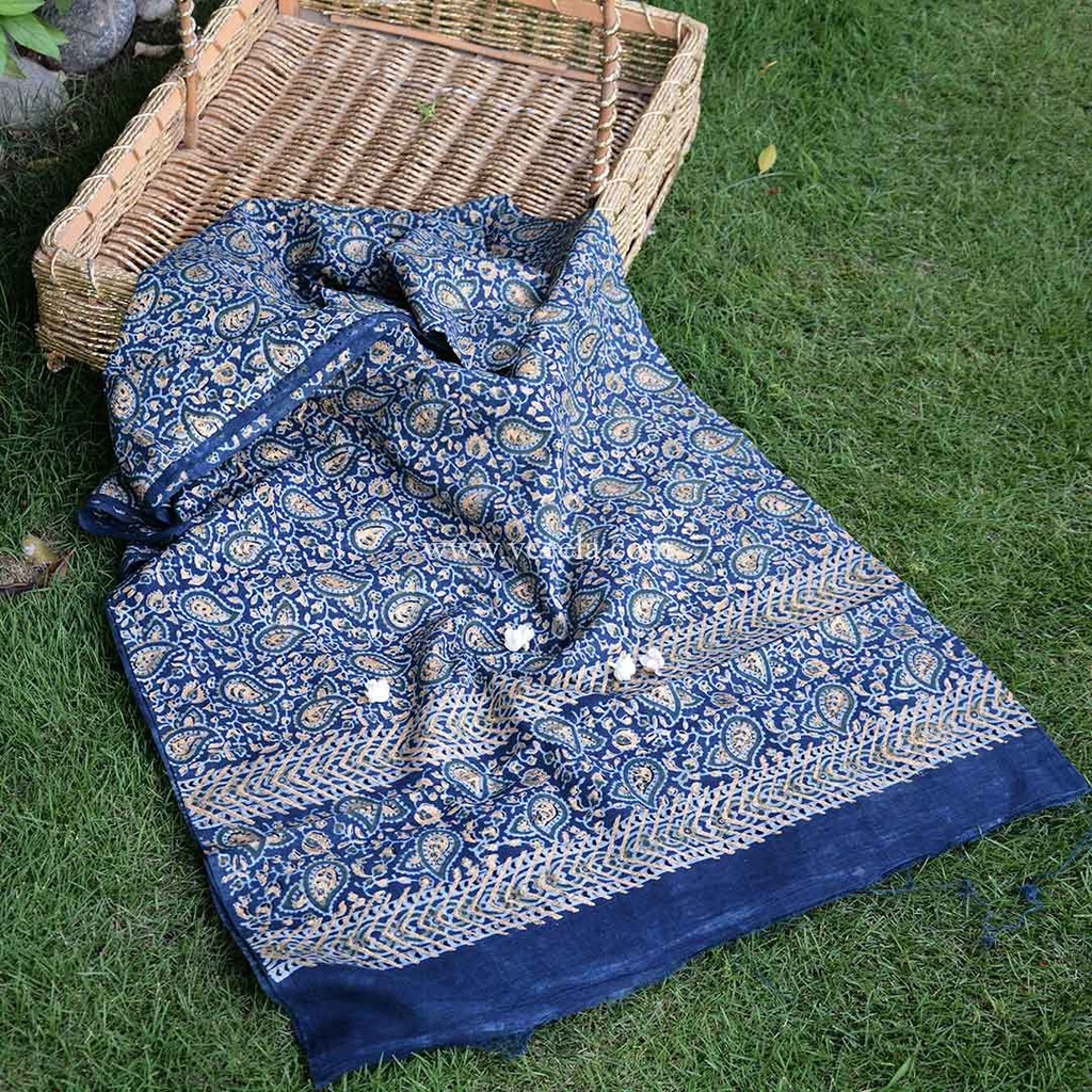 Gold work Ajrak - 2 Piece Suit     