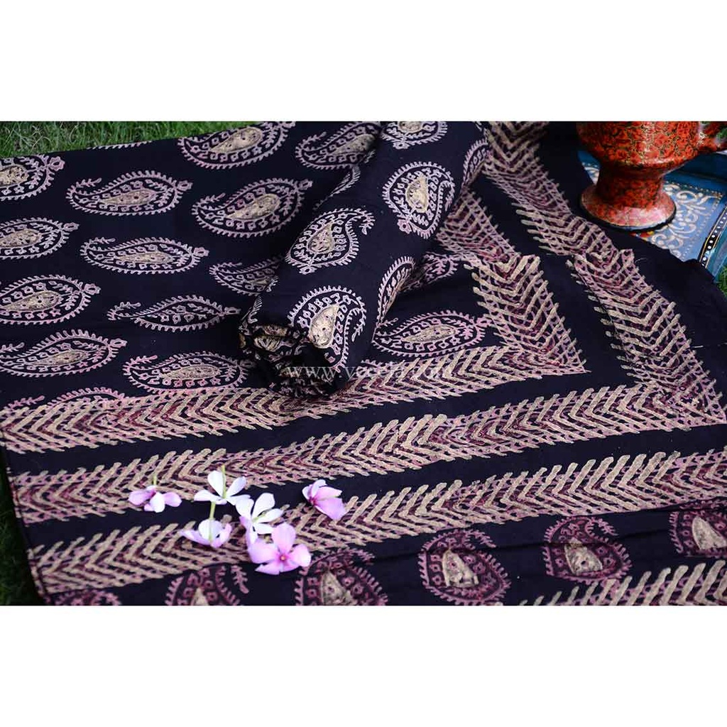 Gold work Ajrak - 2 Piece Suit      