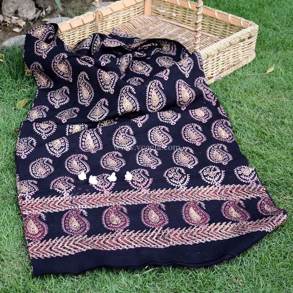 Gold work Ajrak - 2 Piece Suit      