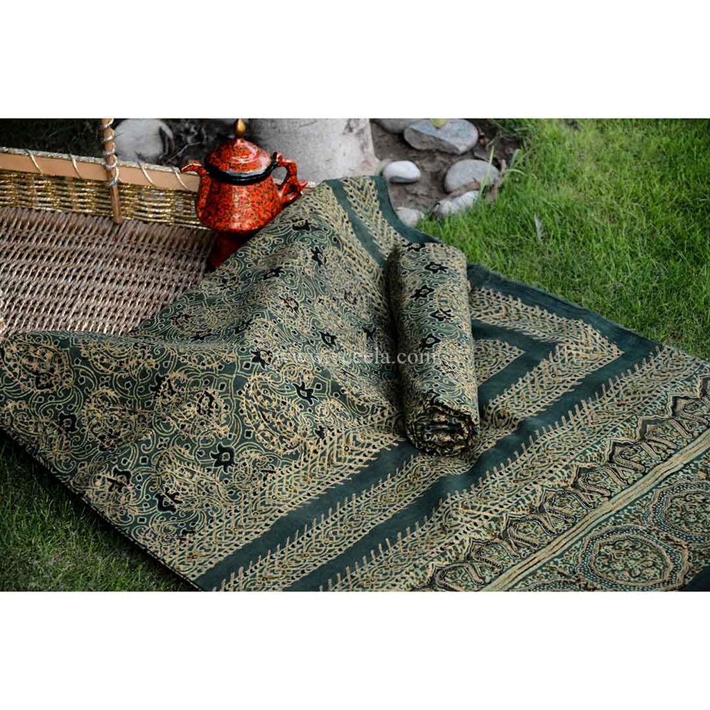 Gold work Ajrak - 2 Piece Suit 