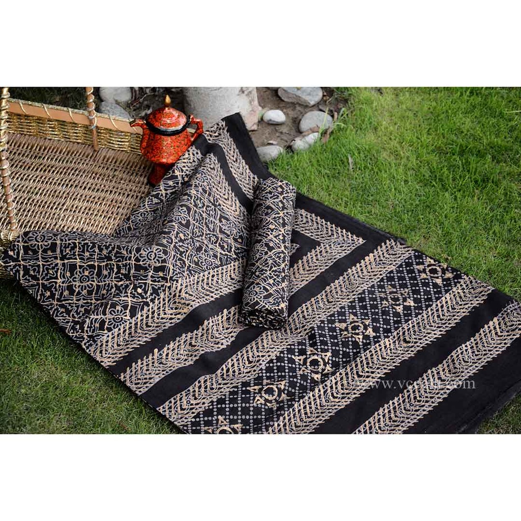 Gold work Ajrak - 2 Piece Suit  