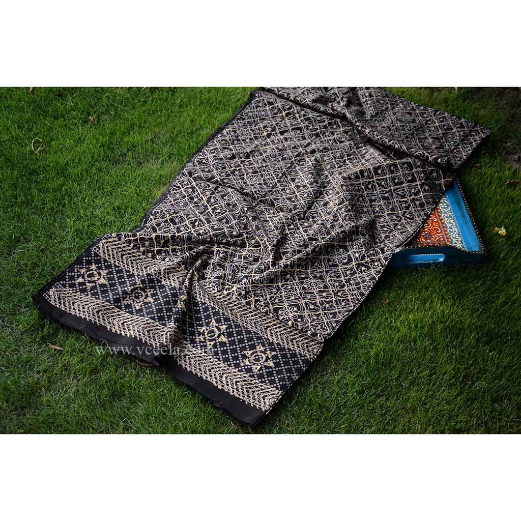 Gold work Ajrak - 2 Piece Suit  