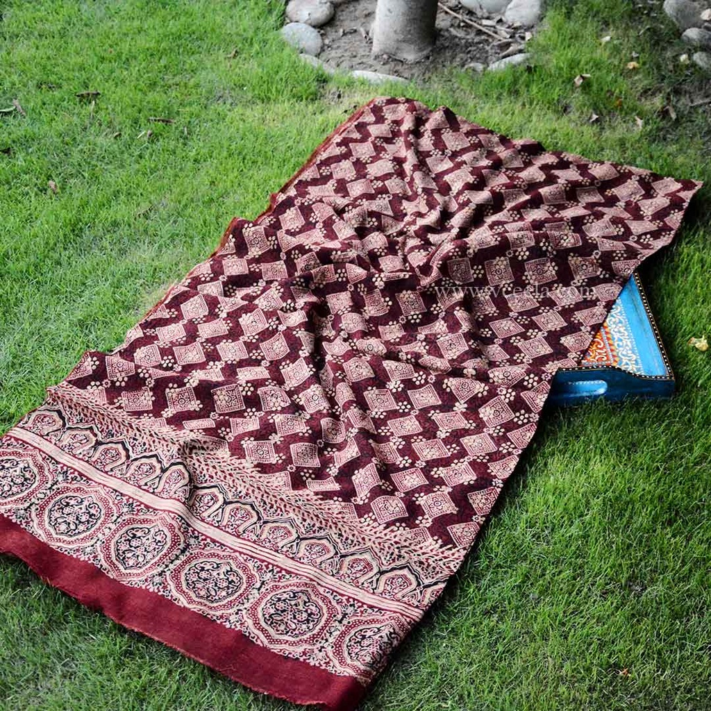 Gold work Ajrak - 2 Piece Suit   