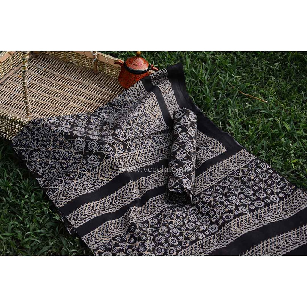 Gold work Ajrak - 2 Piece Suit    