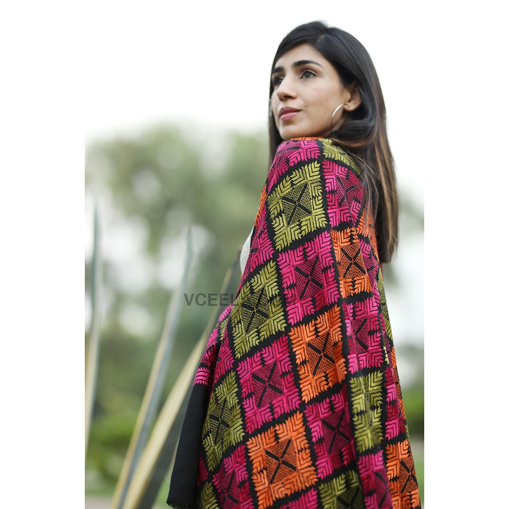 Embroidered Phulkari Shaw 