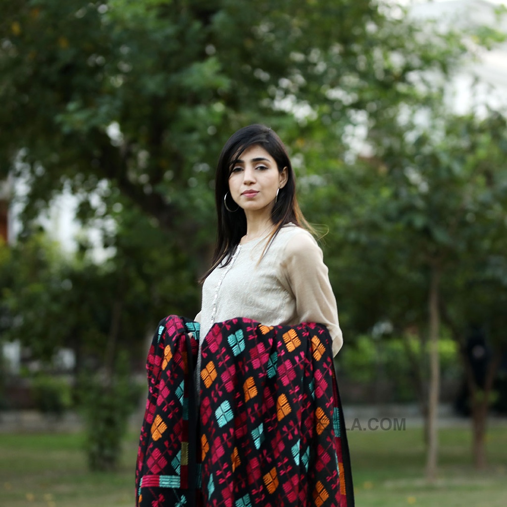 Embroidered Phulkari Shawl 