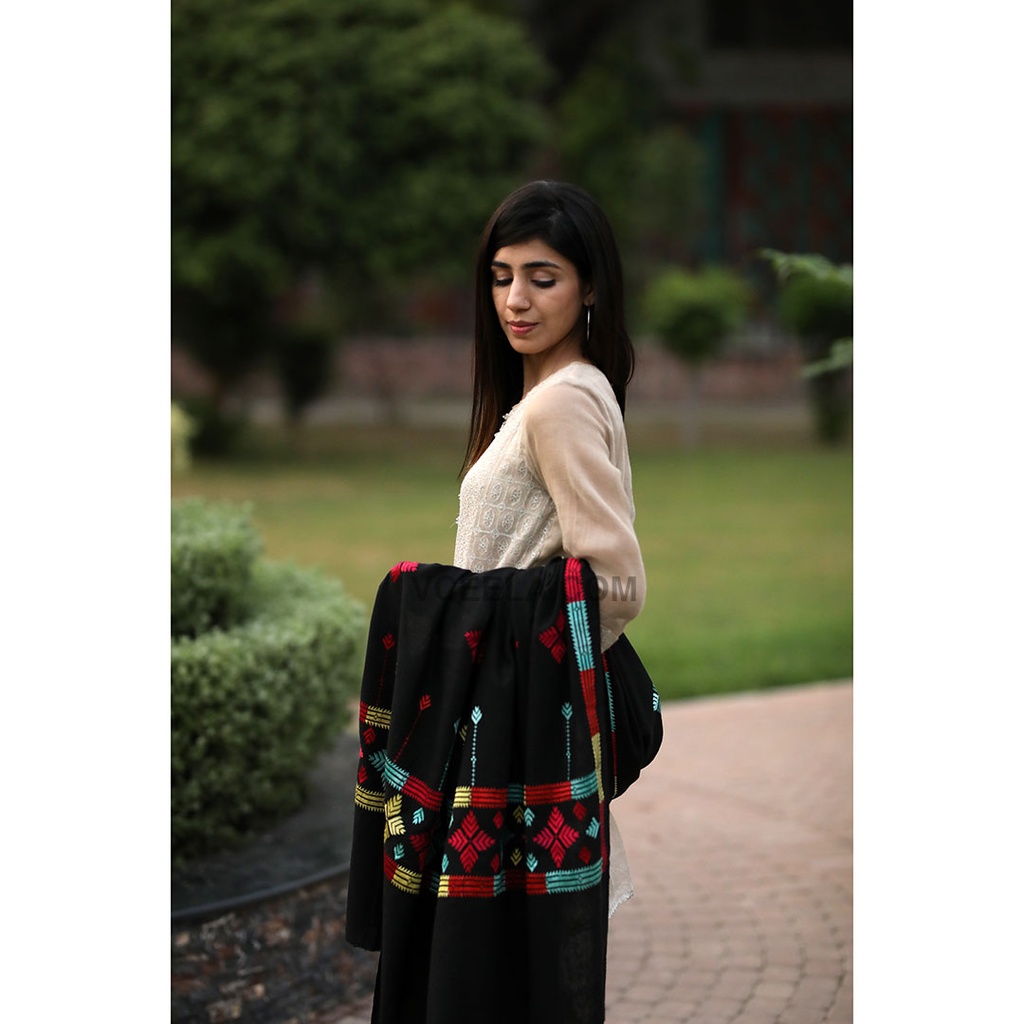 Embroidered Phulkari Shawl 