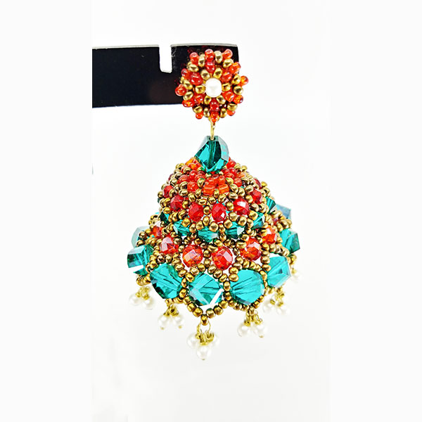 Handmade Beaded Jhumkis