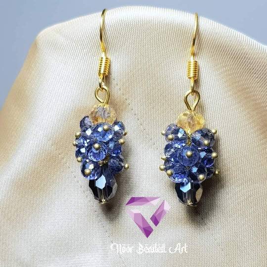 Beaded Grapes Earring IMG # 3