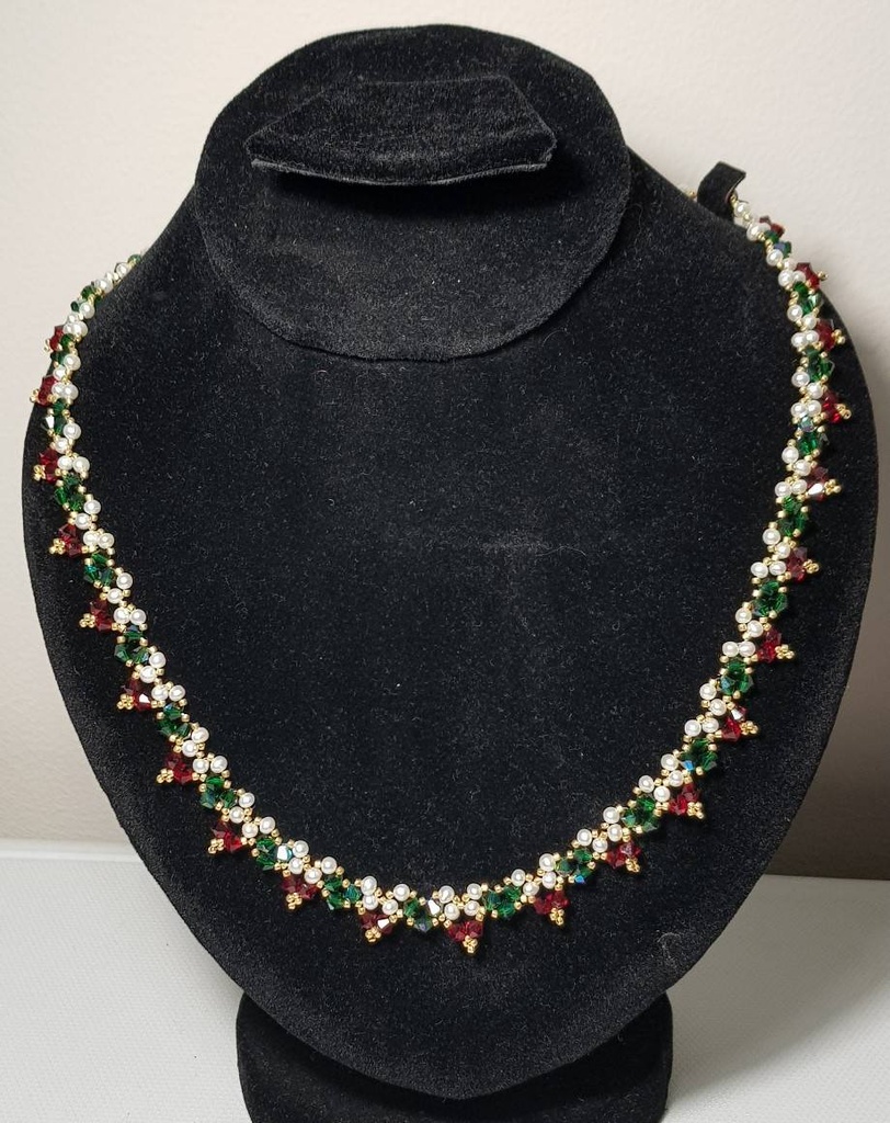 Braided pearls and Swarovski set IMG # 2