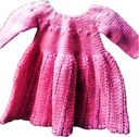 Stylish pink wool baby frock IMG # 1