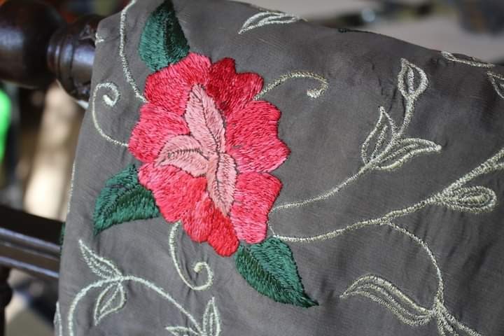 Silk Hand Embroidered Shawl IMG # 1