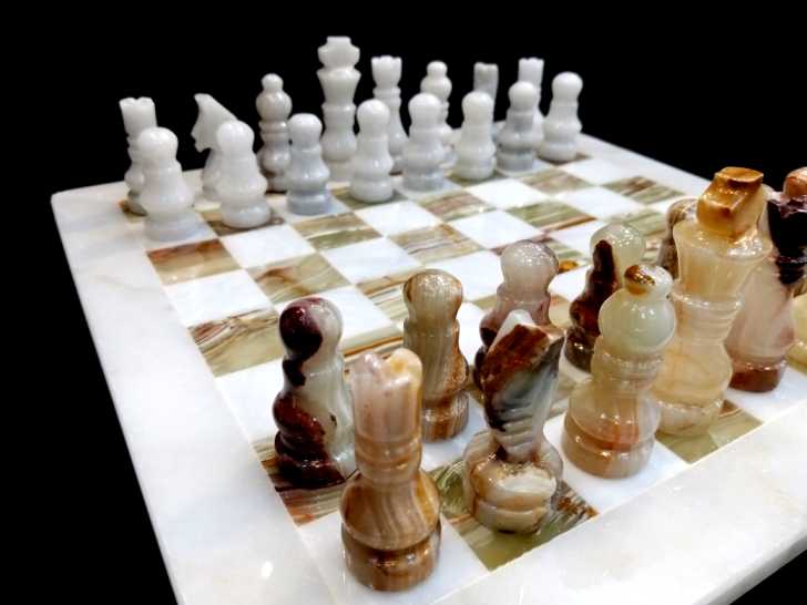 Marble onyx chess set 