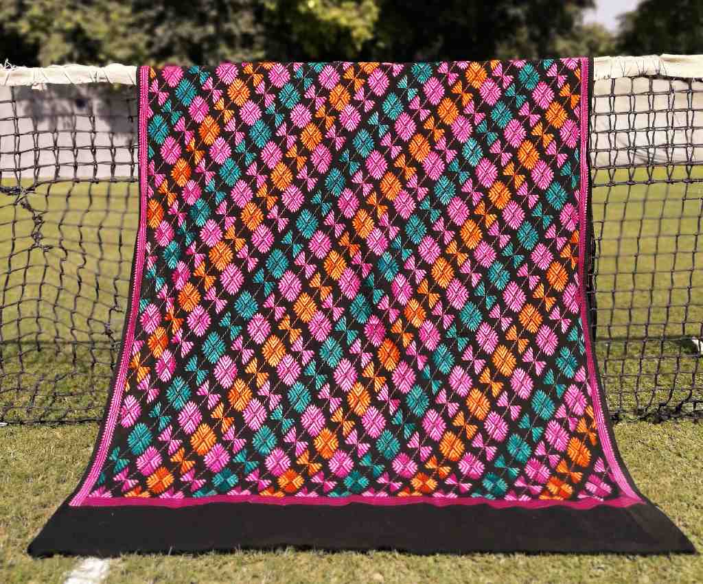 Embroidered Phulkari Shawl            IMG # 1