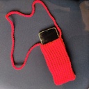 Red Crochet Mobile Pouch