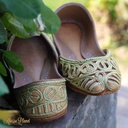 Handcrafted Floral Leather Khussa - Duplicate IMG # 1