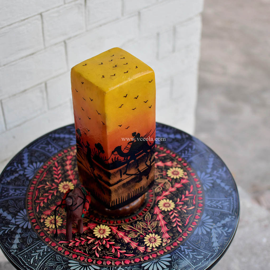 Hand Painted Camel Skin Lamp