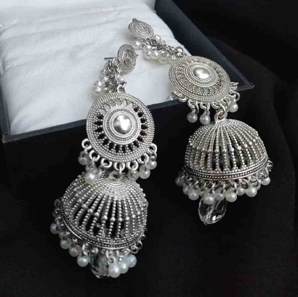 Antique oxidized Jhumkay Earrings - Duplicate IMG # 1