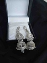 Silver Antique Dangling Jhumka Earrings IMG # 1