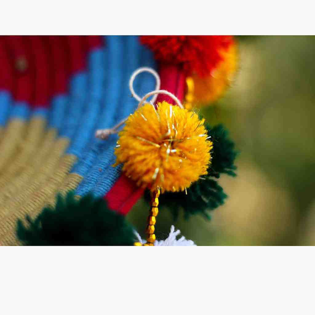 Hand woven basket for bread with Changairi work - Duplicate IMG # 1
