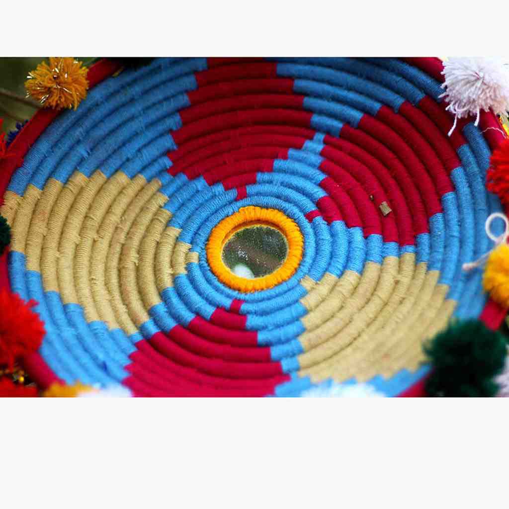 Hand woven basket for bread with Changairi work - Duplicate IMG # 2