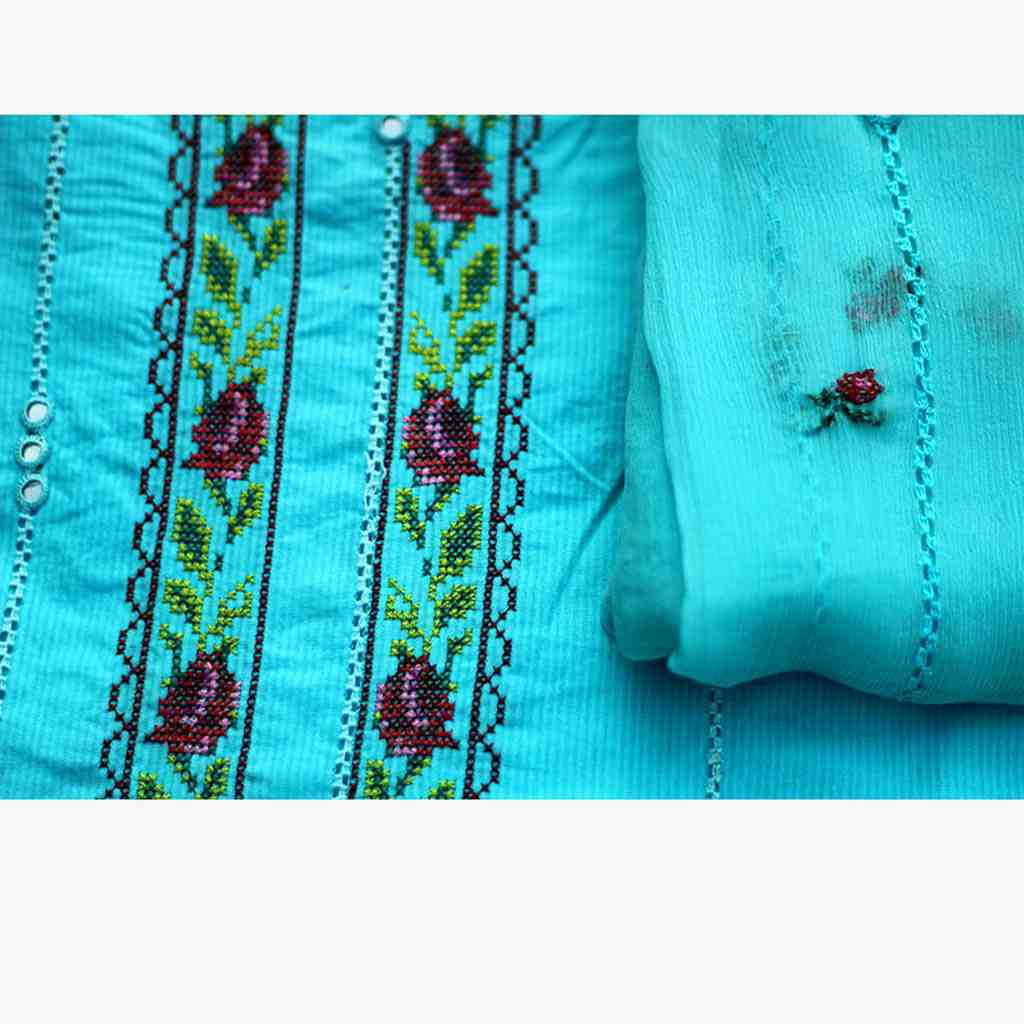 Tarakashi and Cross Stitch Unstitched Suit  - Duplicate IMG # 1