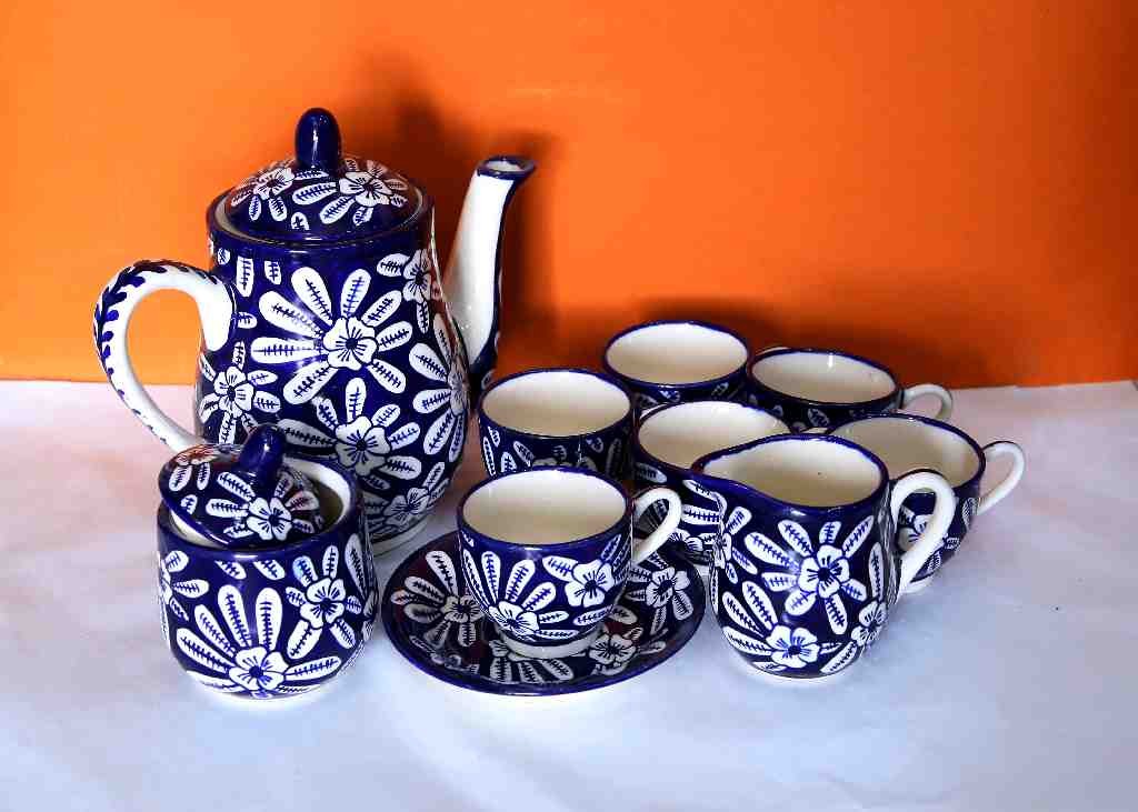 Blue Pottery Tea Set - Duplicate IMG # 1