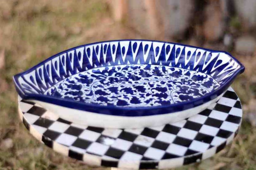 Blue pottery Rice bowl / salad dish IMG # 1