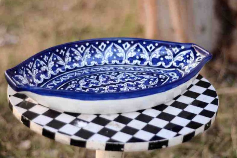 Blue pottery Rice bowl / salad dish - Duplicate IMG # 1