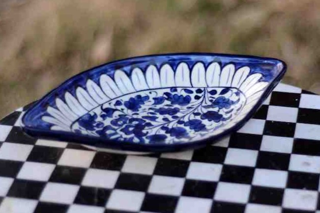 Blue pottery Salad dish   - Duplicate IMG # 1