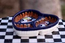 Blue pottery Heart shape small dry fruit tray - Duplicate IMG # 1