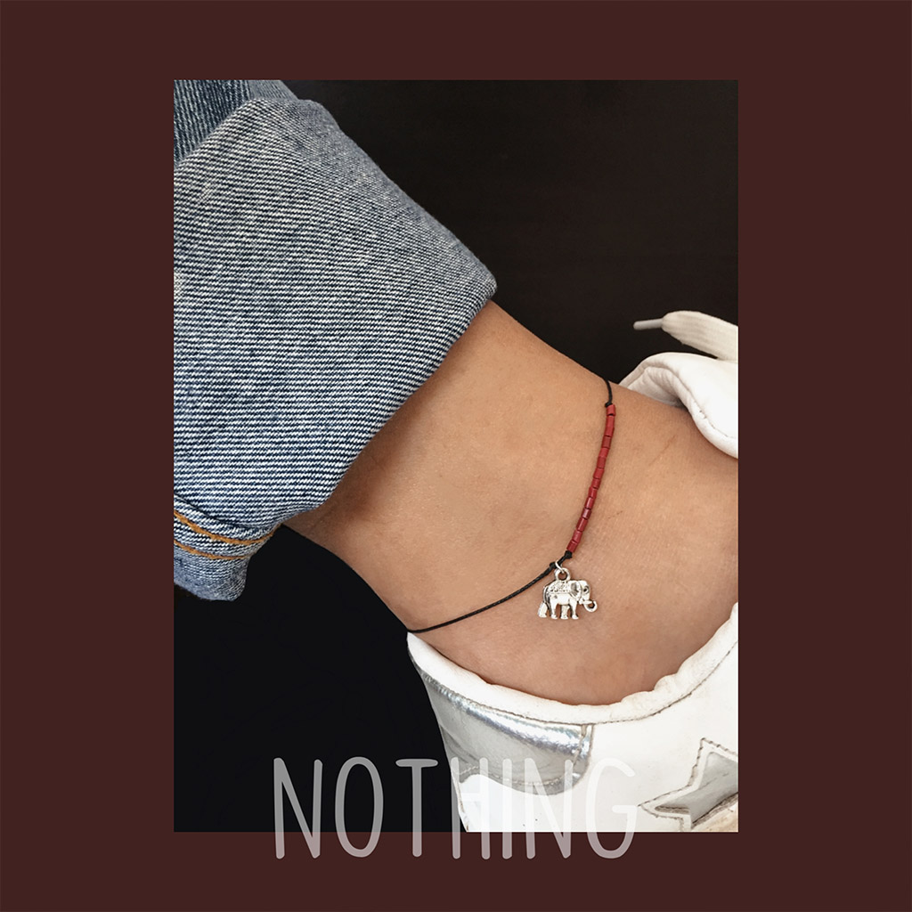 crimson elephant anklet