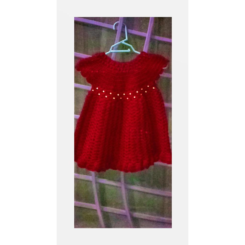 Red berry unique baby frock
