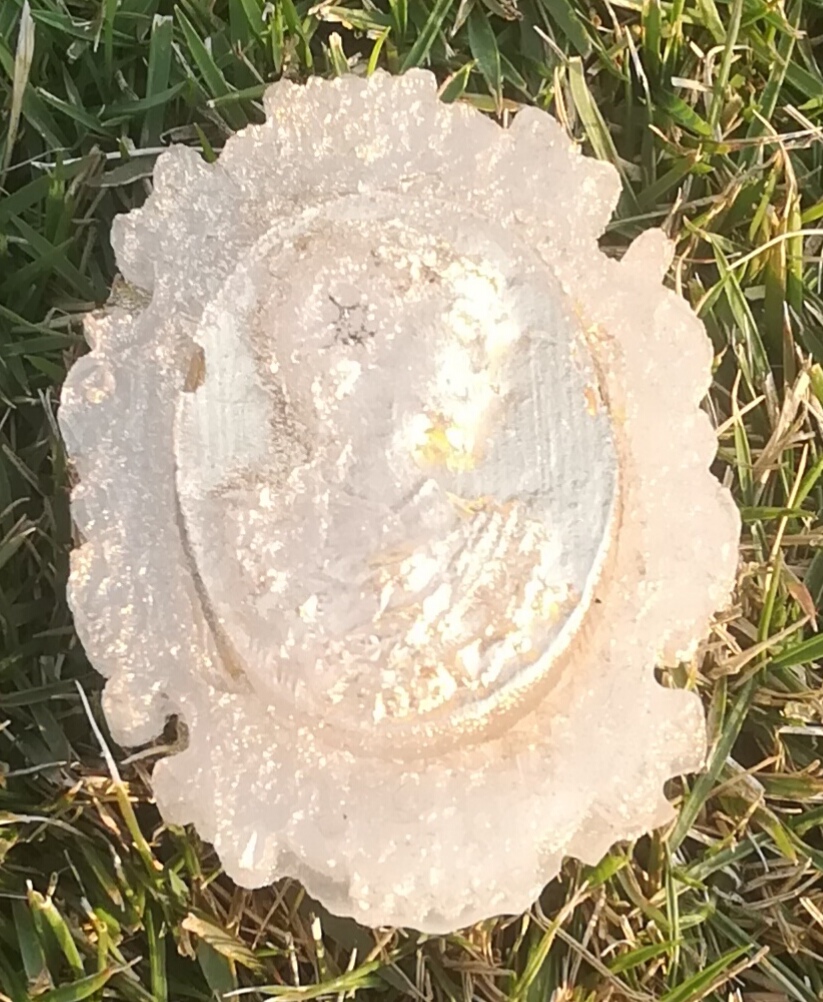 White Resin Cameo Pendant